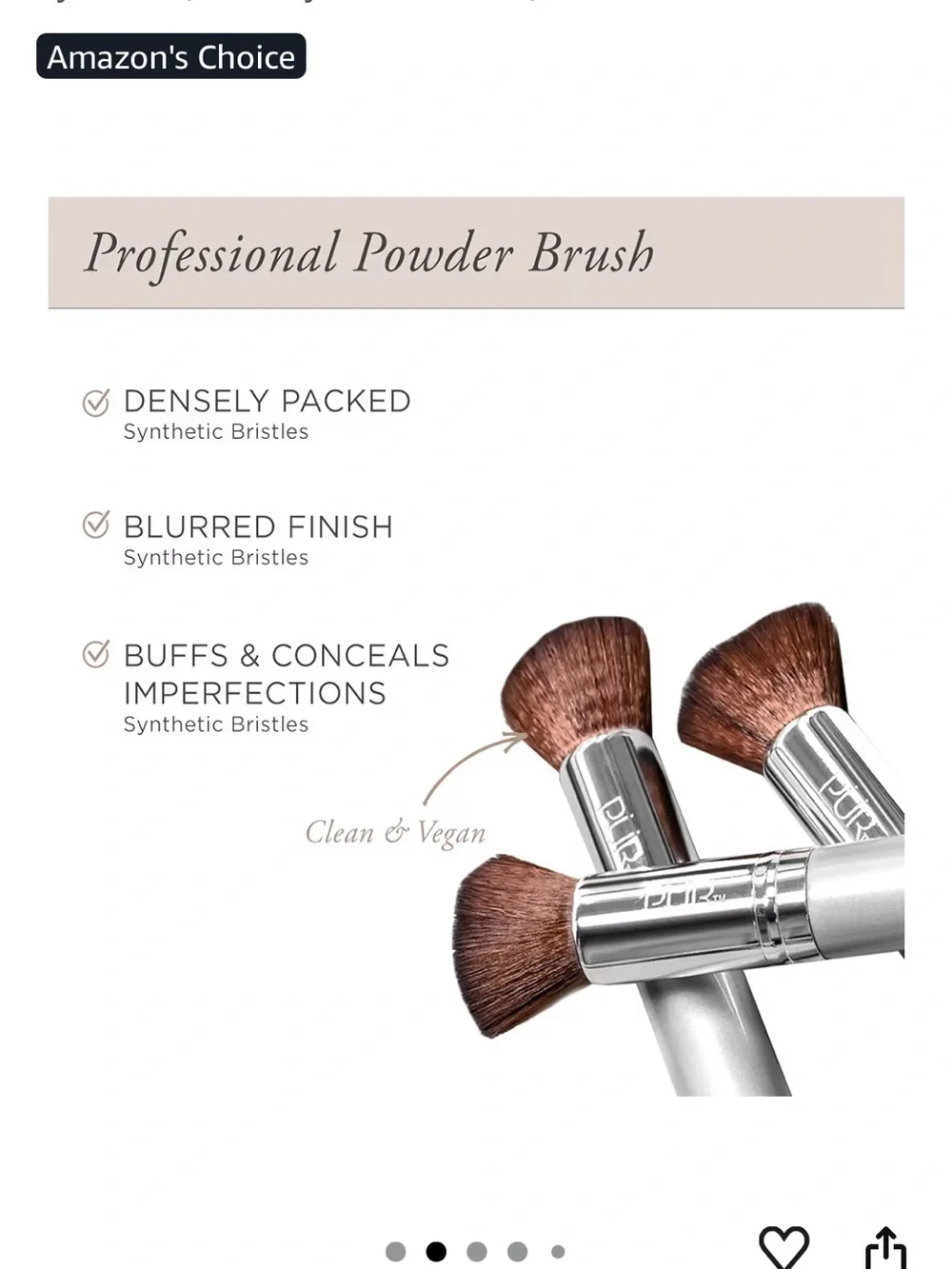 PÜR MINERALS Chisel Brush, Flat Top Makeup Brush(202)